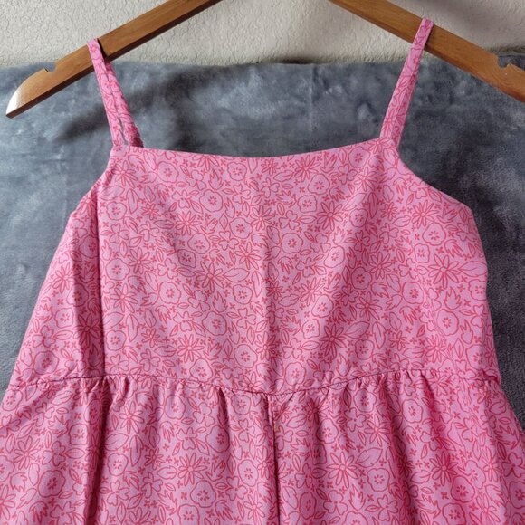 Cat & Jack Girls Pink Floral Wide Leg Jumpsuit L 10/12 Sleeveless Summer Outfit - Picture 4 of 10